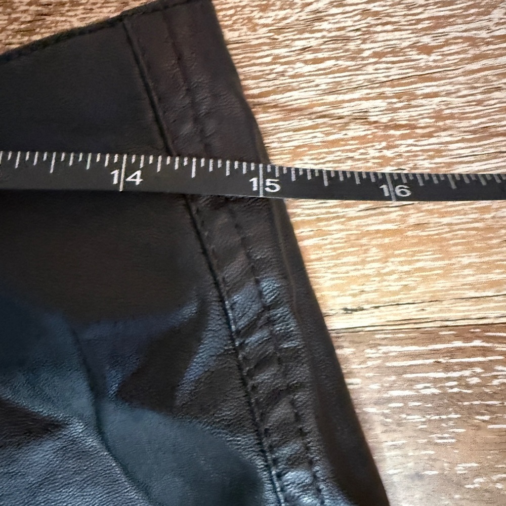 Free People Modern Femme Faux Leather Black Mini Skirt - Size 8 - Picture 4 of 7
